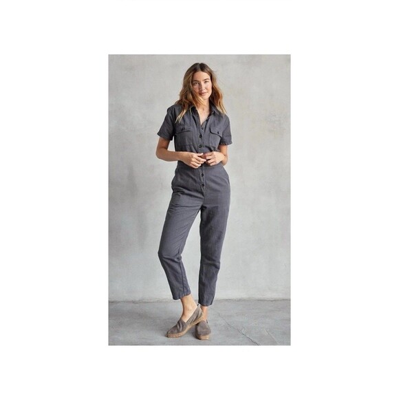 OUTERKNOWN S.E.A. Suit Modified Cap Sleeve Utility Romper Jumpsuit M Storm $168 - Picture 6 of 11